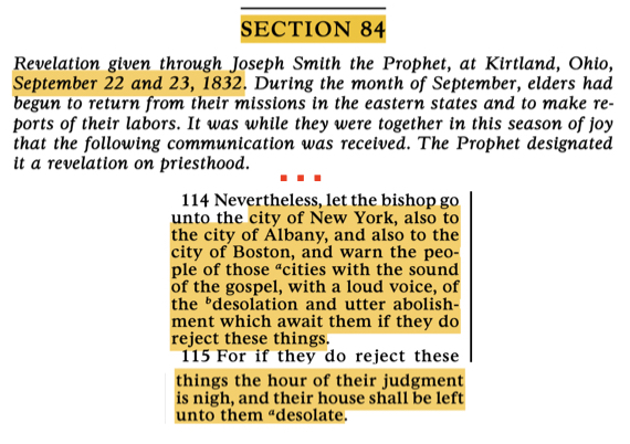D&C Section 84, vs. 114-115, pg. 153, 161.