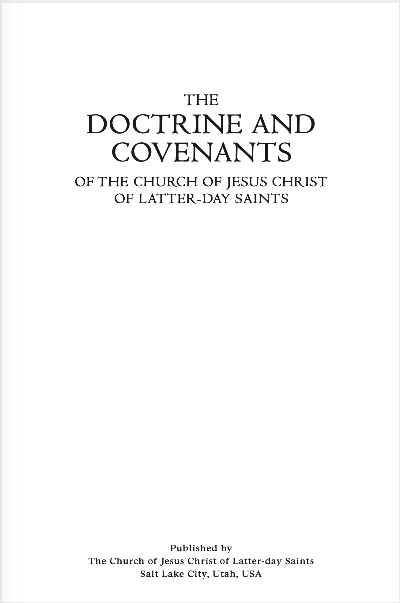 Title Page of Doctrine and Covenants
